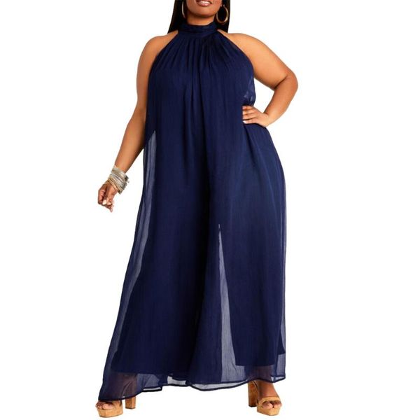 

ethnic clothing casual african clothes wide leg jumpsuit for women round collar loose sleeveless solid color long rompers no belt daily, Red