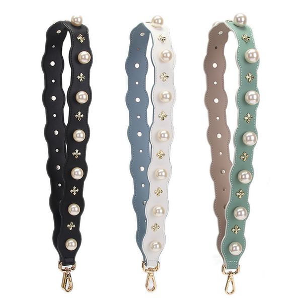 

custom/wholesale new pearl bag strap women colored straps for crossbody shoulder bag accessories adjustable shoulder belts c0225, Black