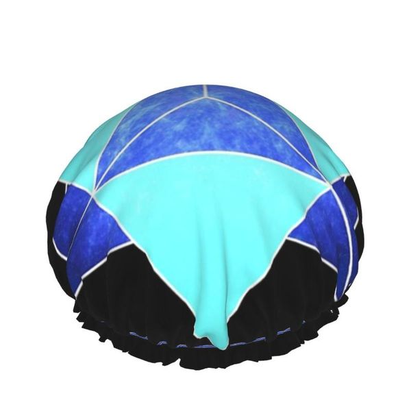 

shower caps geometry cubes double waterproof customized hair care drying accessories for women
