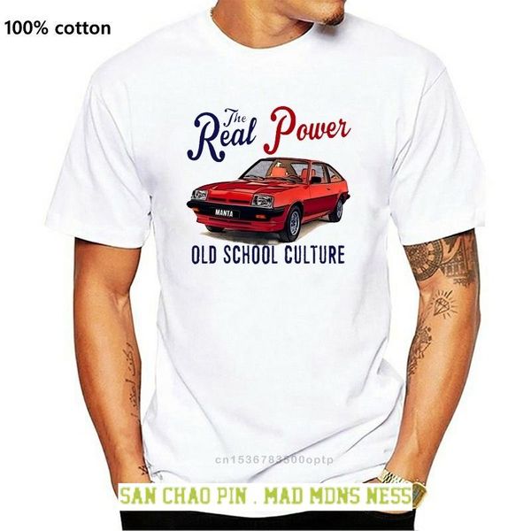 

men's t-shirts vintage german car opel manta - cotton t-shirt, White;black