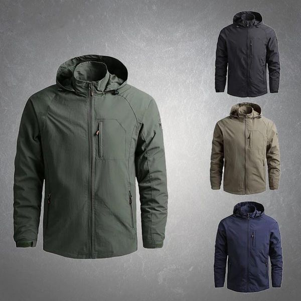 

men's jackets windbreaker waterproof thin hooded windbreak coat casual bomber jacket male 2021 autumn light men, Black;brown