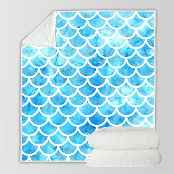 

blankets fish scale 3d printed sherpa blanket couch quilt cover travel bedding outlet velvet plush throw fleece bedspread 07