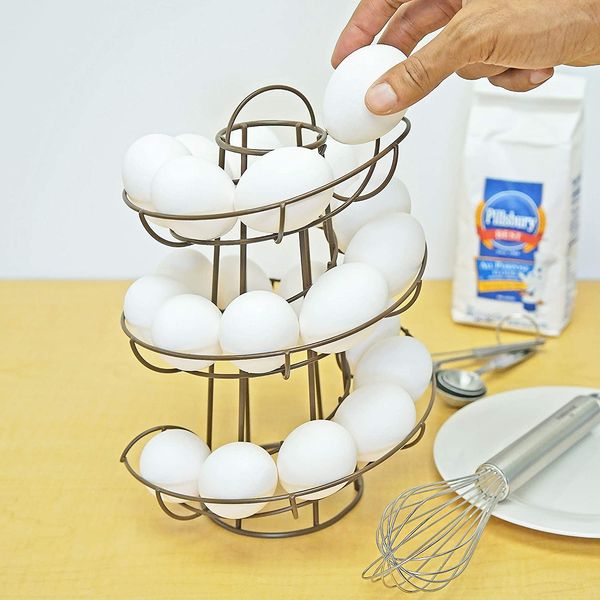 

homewares egg skelter deluxe modern spiraling dispenser rack silver red sliver black