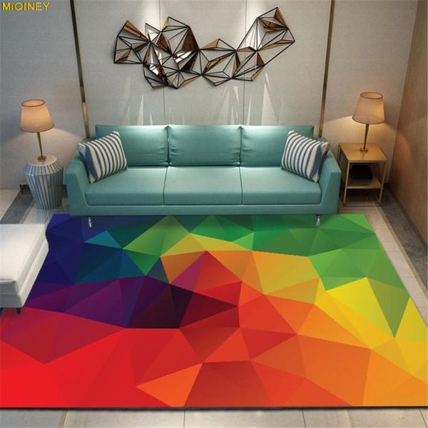 

carpets red yellow green colorful geometric big carpet bedroom children soft sponge 3d area rug home decorative rugs