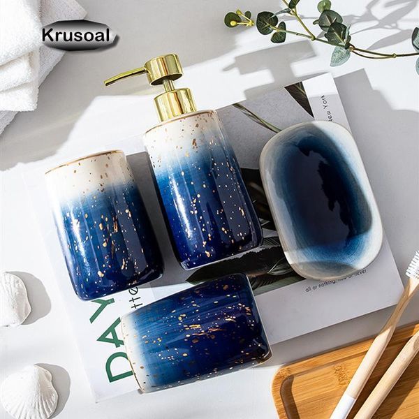 

bath accessory set ceramic bathroom accessories sets starry sky lotion bottle/toothbrush cup/soap dish nordic home furnishing el kit