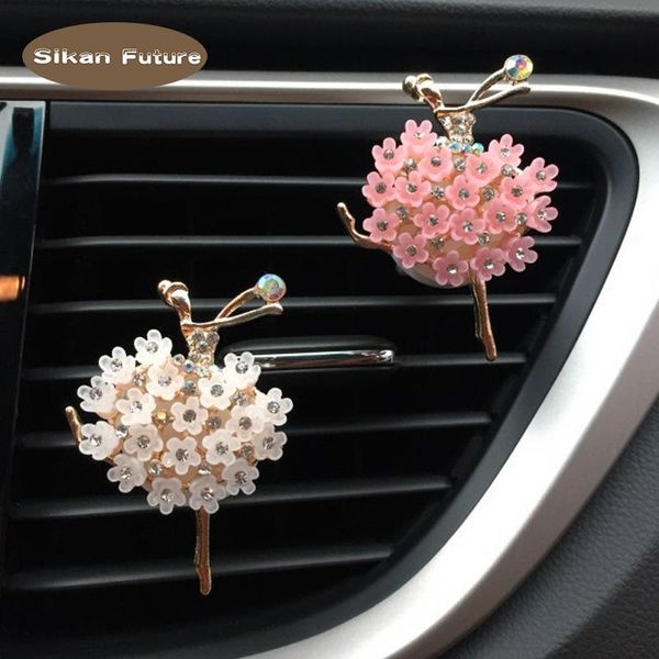 

car air freshener high end brand modeling, selling love gift outlet perfume ballet girl diffuser auto decoration