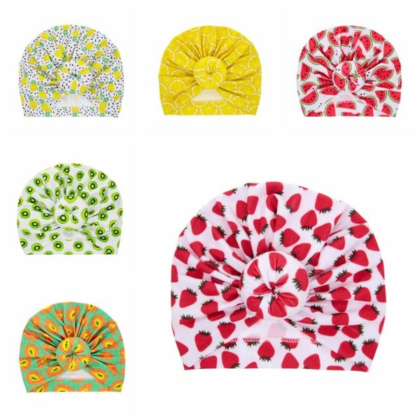 

caps & hats fashion handmade round ball infant cute cartoon fruits print donut children headwear hair accessories christmas gifts, Yellow