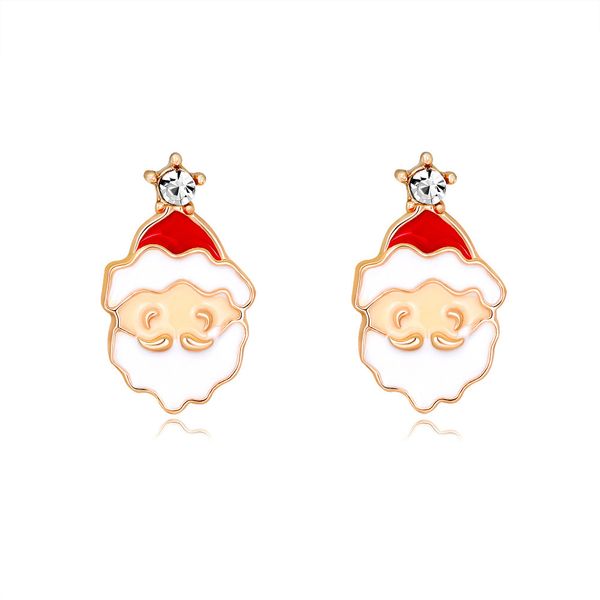 

factory fashion creative new cartoon cute santa earrings versatile christmas jewelry christmas