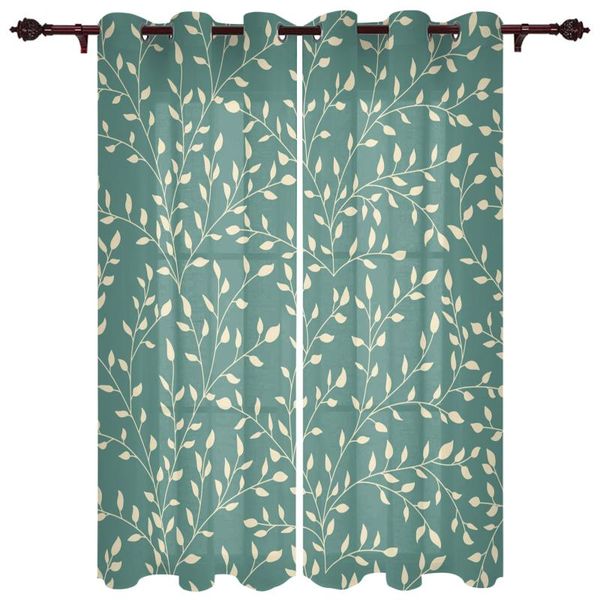 

translucent curtains beige fresh foliage living room closet kitchen bedroom home decoration exquisite window curtains