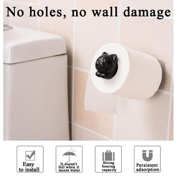 

toilet paper holders holder wall-mounted cartoon cat tissue roll dispenser towel