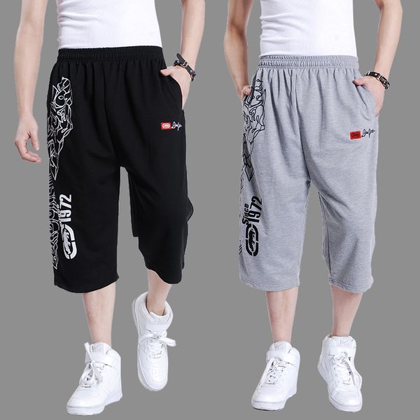 

men's pants men harem tactical brand shorts summer sagging cotton male trousers plus size sporting loose short mans joggers -6xl 3qx4, Black