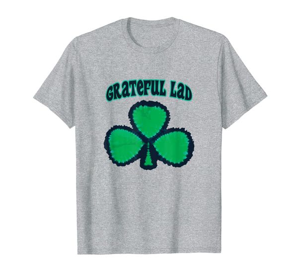 

grateful lad irish shamrock st patricks day men boys t shirt, White;black