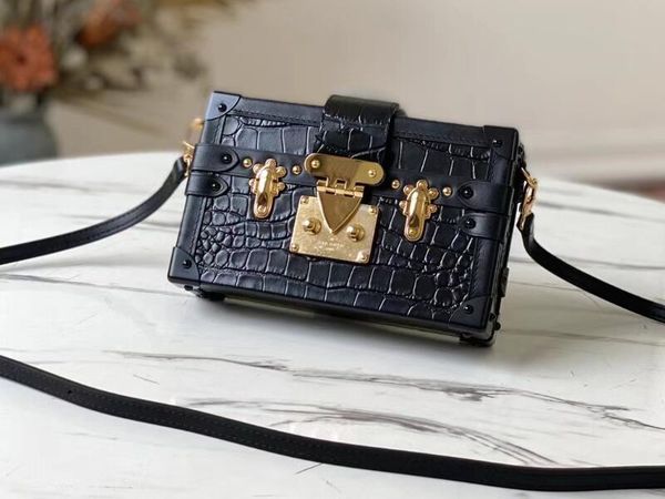 

5a n92049 petite malle bags 20cm alligator leather shoulder handbags with dust bag