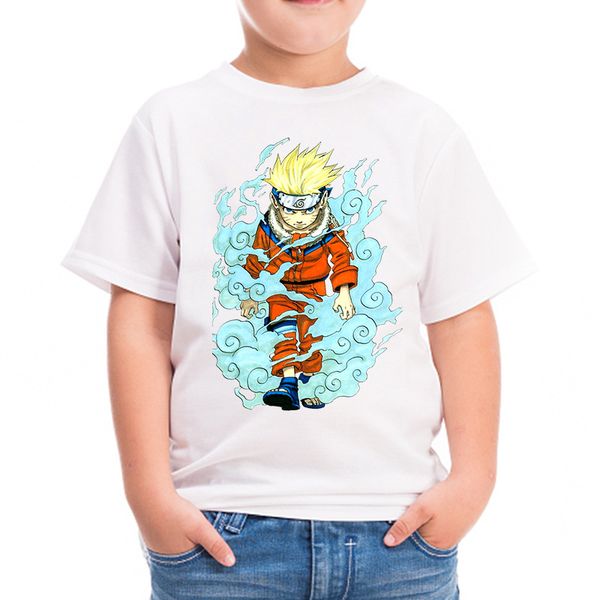 

summer fashion men women children t-shirt naruto short sleeve print t shirt casual boy girl kids cool anime tees, Blue