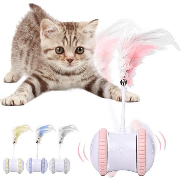 

cat toys electric toy usb charging 360 degree rotating ball balanced chasing interactive swing automatic feather for