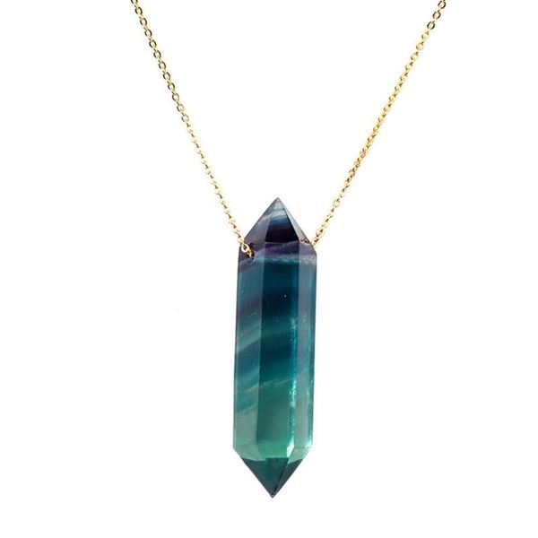 

decorative objects & figurines 1.57-1.97 natural fluorite crystal pendant reiki chakra healing meditation therapy rainbow stones hexagonal
