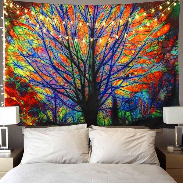 

tapestries fantasy tree tapestry wall hanging hippie dorm decor colorful carpets trippy bedspread