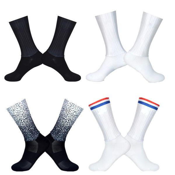 

wearproof breathable cycling socks new summer men anti slip seamless aero bike road calcetines ciclismo, Black