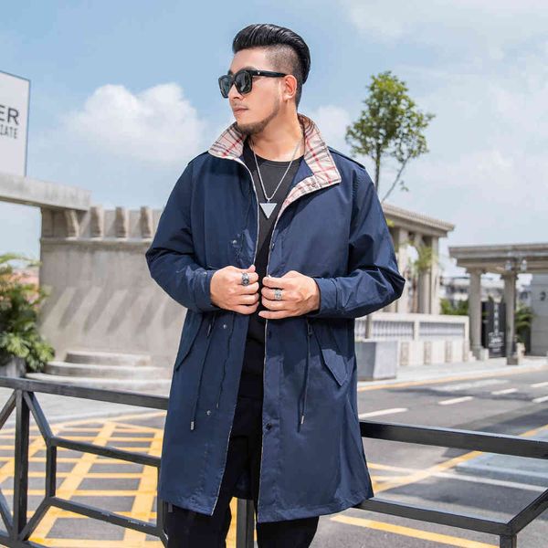 

tees,polos plus-size fashion man 6221 brand large men's waist solid color casual coat medium length add fat increase loose windbreaker