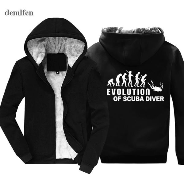 

men's hoodies & sweatshirts evolution of scuba diver dive down flag funny mens designs winter style hoody sweatshirt jacket, Black