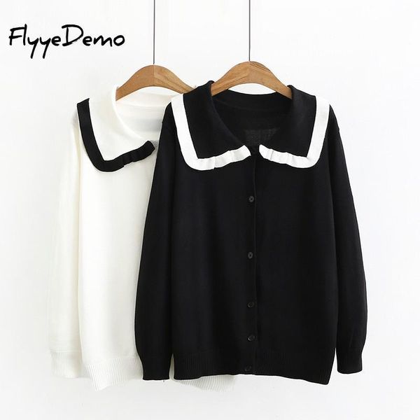 

2021 women cardigans spring cashmere white sweater chic white black woman's sweater cardigans jersey knit jumpers plus size