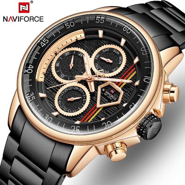 

wristwatches naviforce brand luxury watches mens casual date luminous fashion clock sport quartz waterproof watch men relogio masculino, Slivery;brown