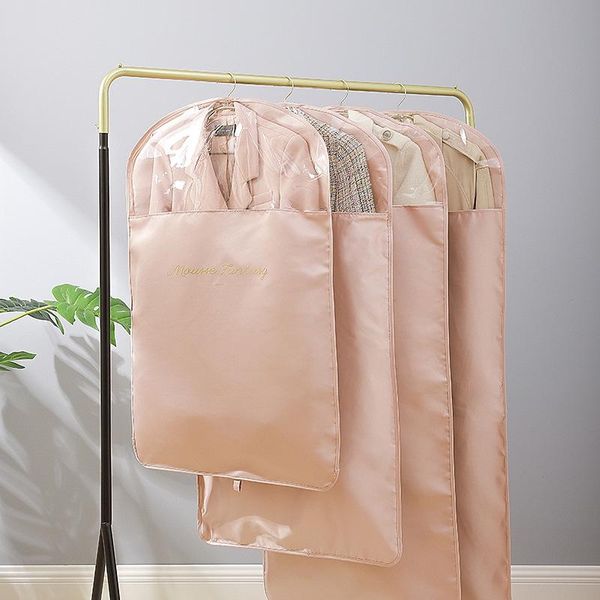 

washable clothes dust cover transparent dust hanging cloth pocket washable dust-proof suit cover clothing suit coat stuff