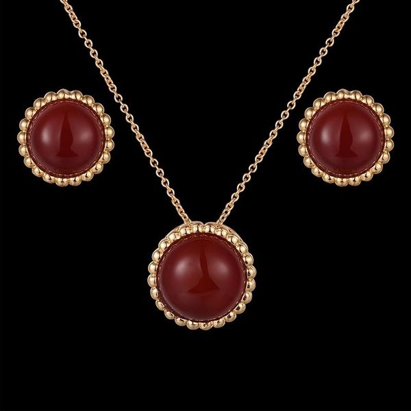 

earrings & necklace fateama brand simple and earring jewelry set artificial color stone bead edge shape pendant for friends, Silver