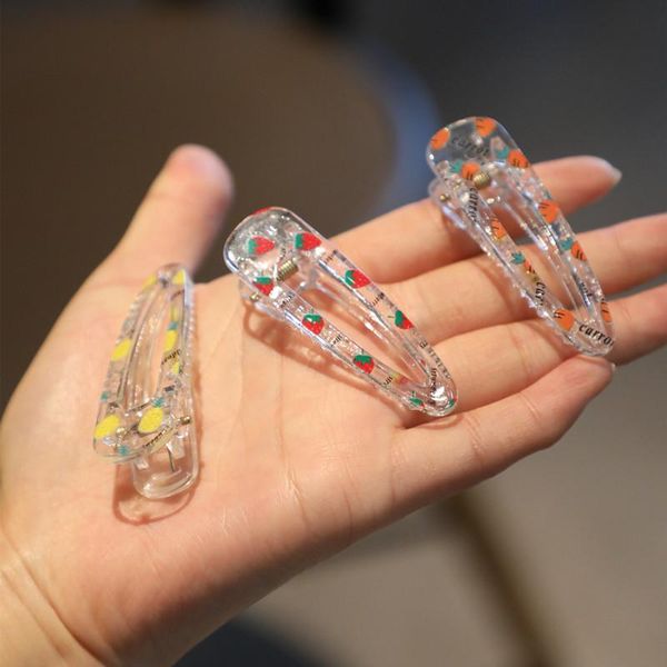 

hair accessories children's women's fruit transparent water droplets hairpin girls cute cartoon, Slivery;white