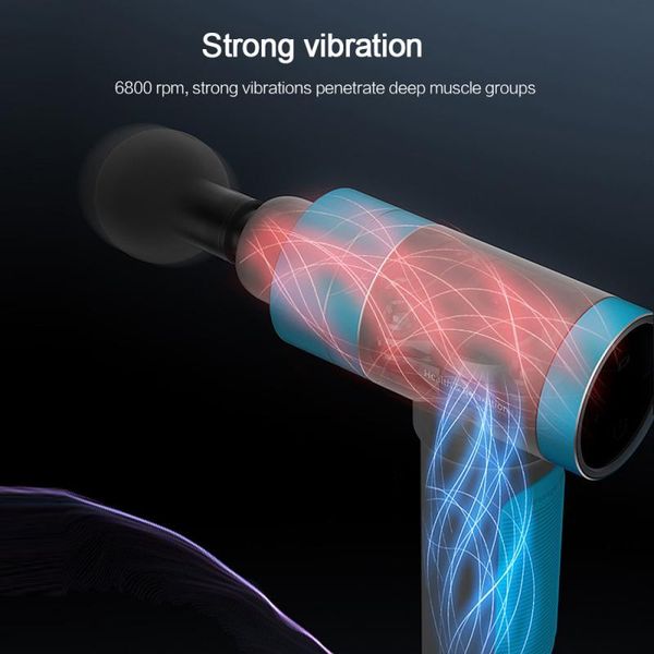 

massage gun body lcd display usb charge electric 6800 speed vibration fascia head exercising muscle fitness equipment