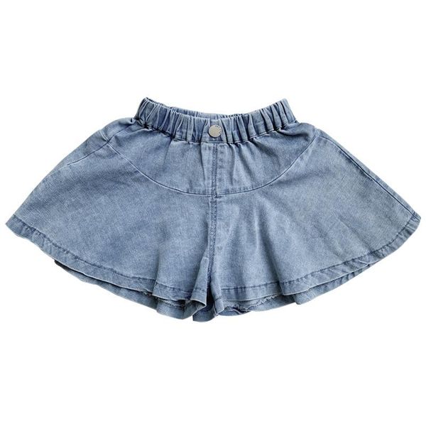 

shorts wlg girls kids summer denim blue ruffle short baby girl casual all match trousers for 1-6 years, Black