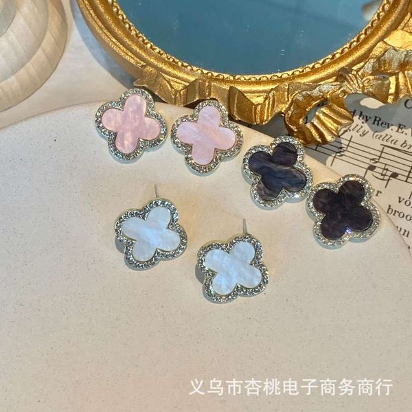

high-grade clover earrings classic light luxury simple sterling