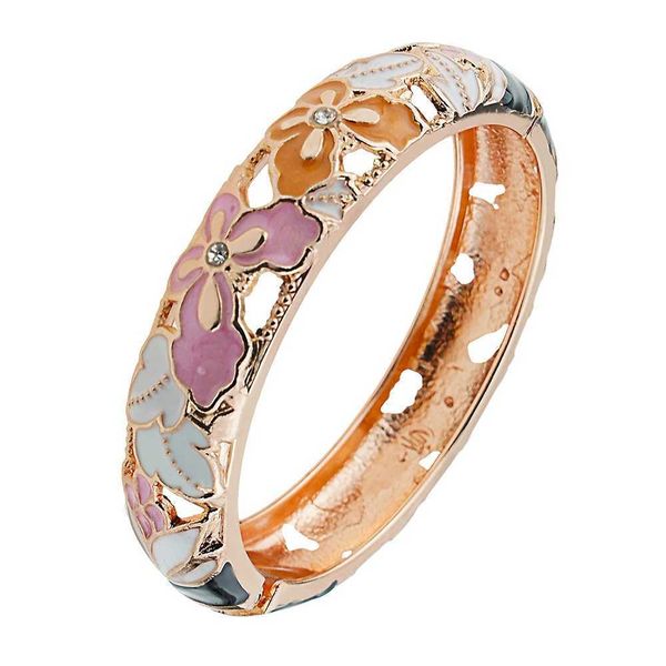 

ujoy cloisonne cuff bracelet beautiful butterfly bangle trendy jewelry vintage accessories 88a09 q0717, Black