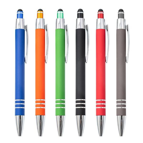 

ballpoint pens stylish metal pen retractable writing refillable graffiti drawing for business gift, Blue;orange