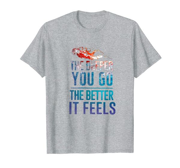 

the deeper you go the deeper it feels - diving shirt, White;black