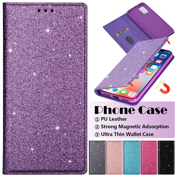 Case di telefono in pelle PU per Samsung Galaxy S22 S21 S20 Note20 Ultra Note10 Plus - Custodia a copertina del portafoglio magnetico ultra sottile con slot con carta