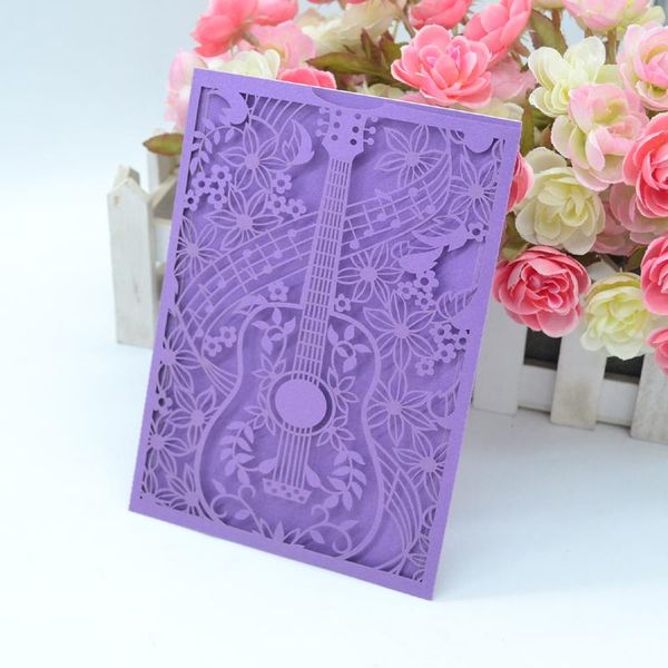 

greeting cards guitar invitation laser cut wedding invitations personalized