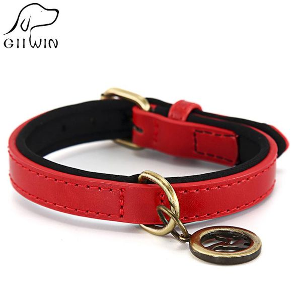 

dog collars & leashes dogs collar pet leash for small large pu leather dog-collar adjustable chihuahua products ys0074