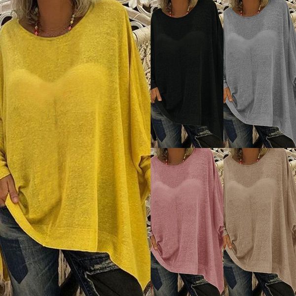 

women's t-shirt spring casual women t shirt o-neck loose solid color long sleeve t-shirts black street fashion ladies autumn pullover, White