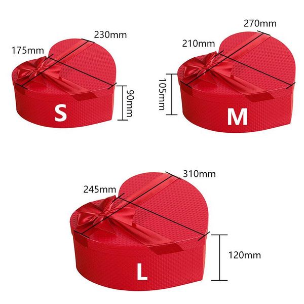 

red heart shaped candy boxes 3 sizes florist hat boxes gift box packaging for gifts christmas flowers gifts living vase