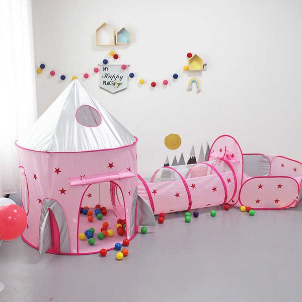 

children toy tent 3 in one crawling tunnel play house ocean ball pool fence baby gift for boys and girls new 3-pcs