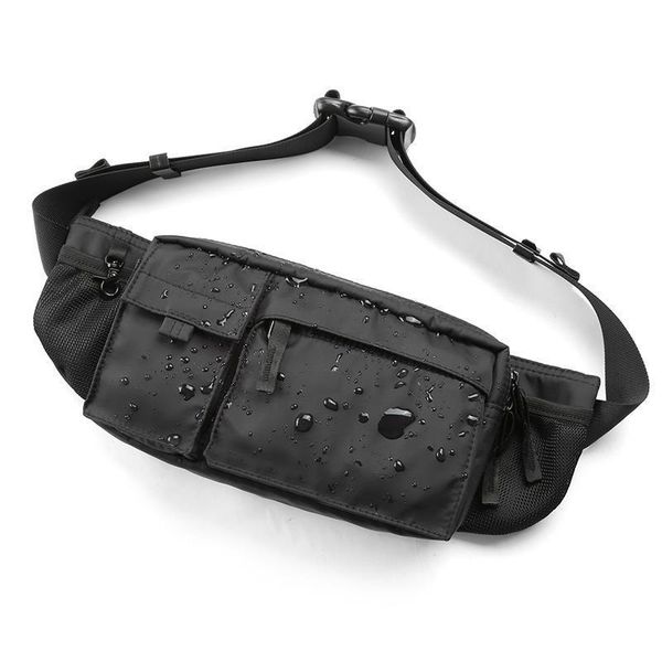 

waterproof crossbody bag men casual shoulder bags with sports belt chest bag zipper multi-layer backbags waist pack