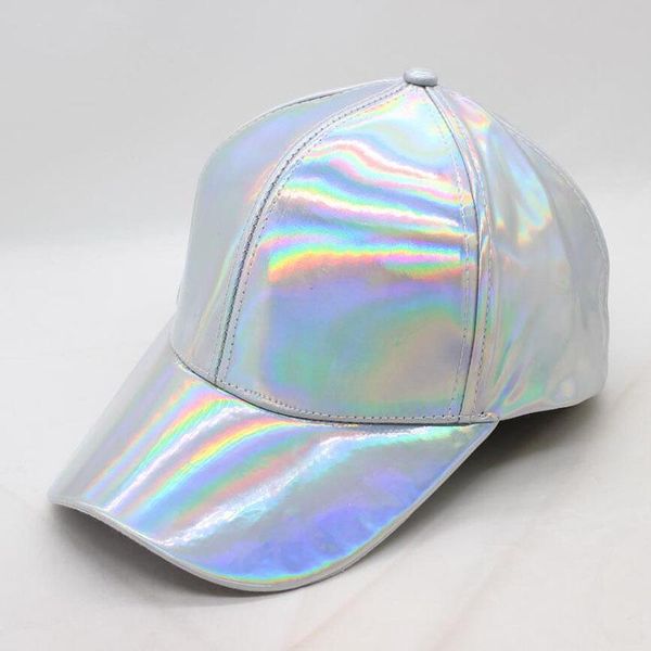 

ball caps hip-hop patent baseball hats leather bright cap adjustable snapback hat punk street design gold silver black, Blue;gray