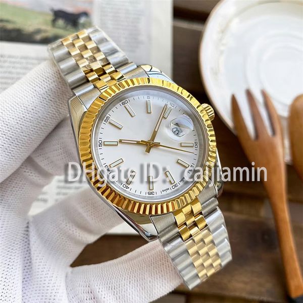 

lusso caijiamin-orologio di mens automatic gold mechanical watches women dress stainless sapphire waterproof couples wristwatches, Slivery;golden
