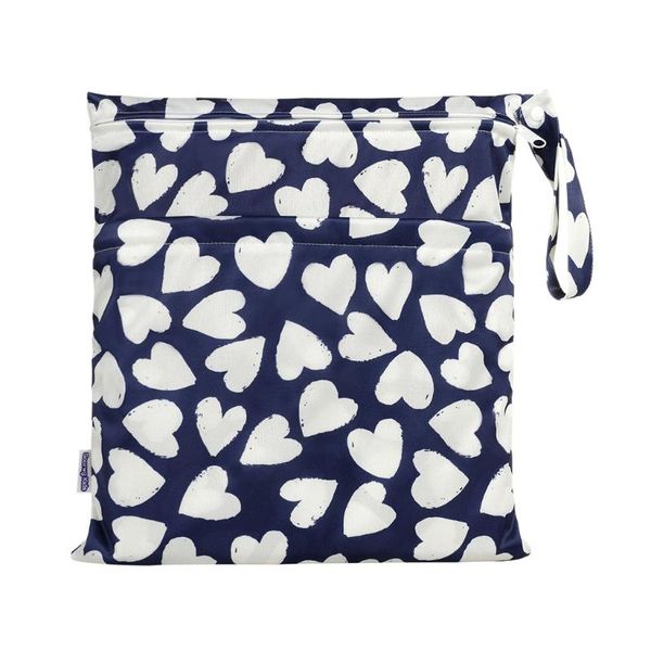 

wet dry bag with two zippered for baby diapers nappies waterproof reusable washable 31cmx34cm cloth