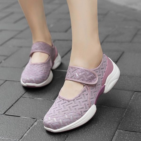 

dress shoes women soft thick buttom sneakers breathable zapatillas hook-loop casual shoes#0604, Black