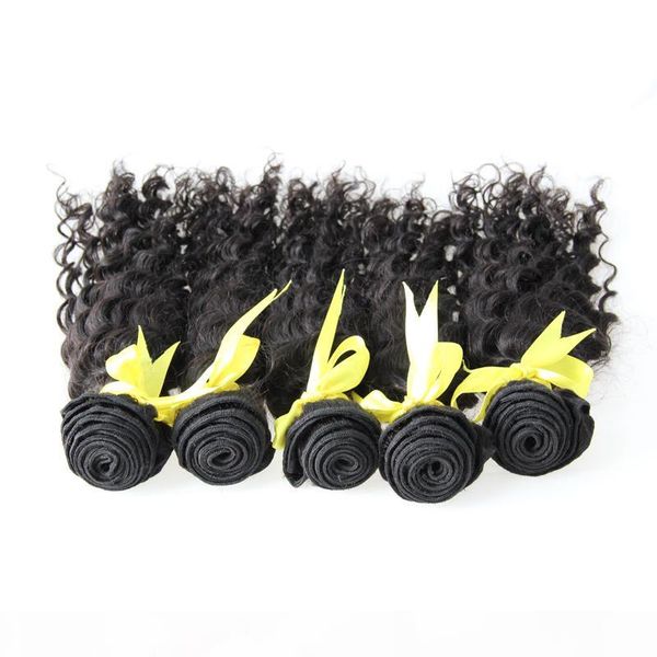 

deep wave brazilian hair brazilian hair weave bundles weaving natural color 5 pcs human hair weave, Black