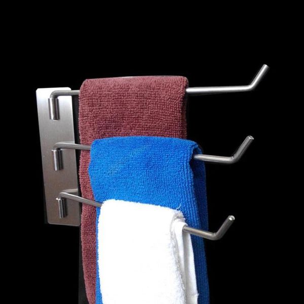 

towel racks stainless steel rack lightweight large capacity 3 layers rustproof 180 degree rotating punch pendant arc easy install