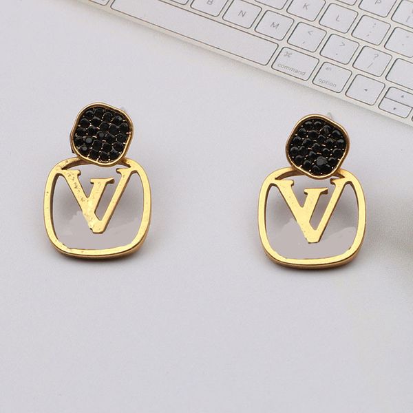 

chaohan square diamond hollow fashion earrings for women's simple personality geometric celebrity temperament ear accessories, Silver