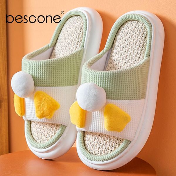 

slippers bescone home cotton shoes women comfortable lovely flock indoor flat with mixed colors spring/autumn lady t44, Black
